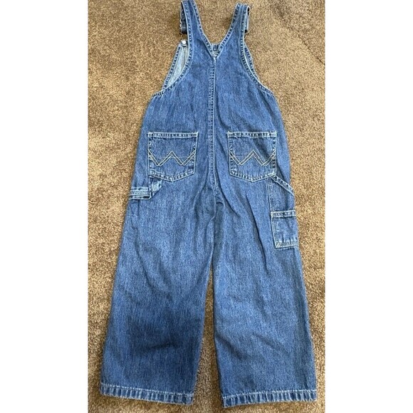 Wrangler Jeans 4T Denim Carpenter Bib Overalls Kids Size Toddler Denim - Picture 4 of 6